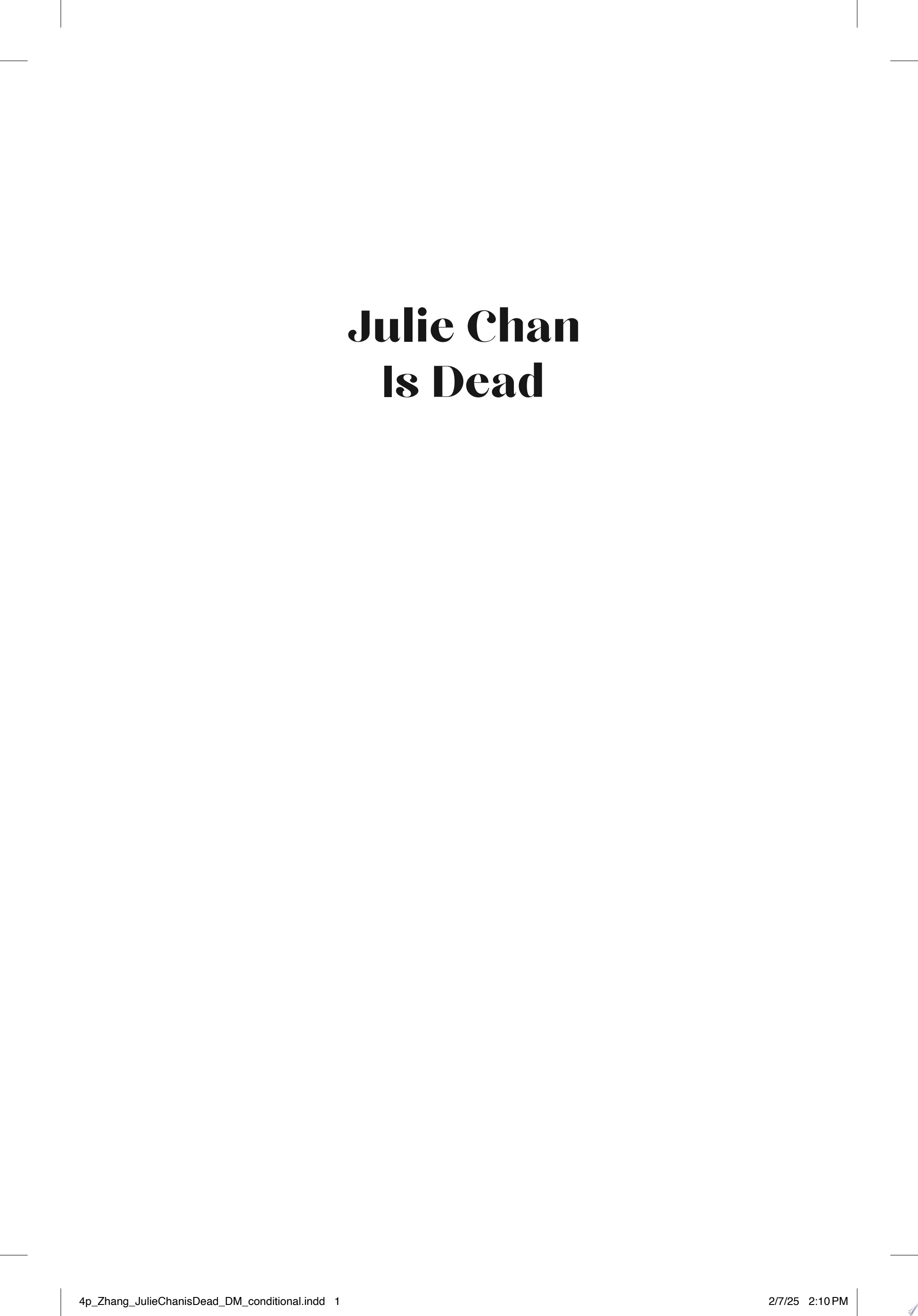 Image for "Julie Chan Is Dead"