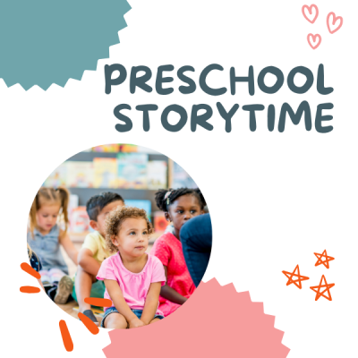 Preschool Storytime showing an image of a group of children sitting on the ground