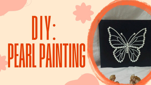 Butterfly painted with pearls